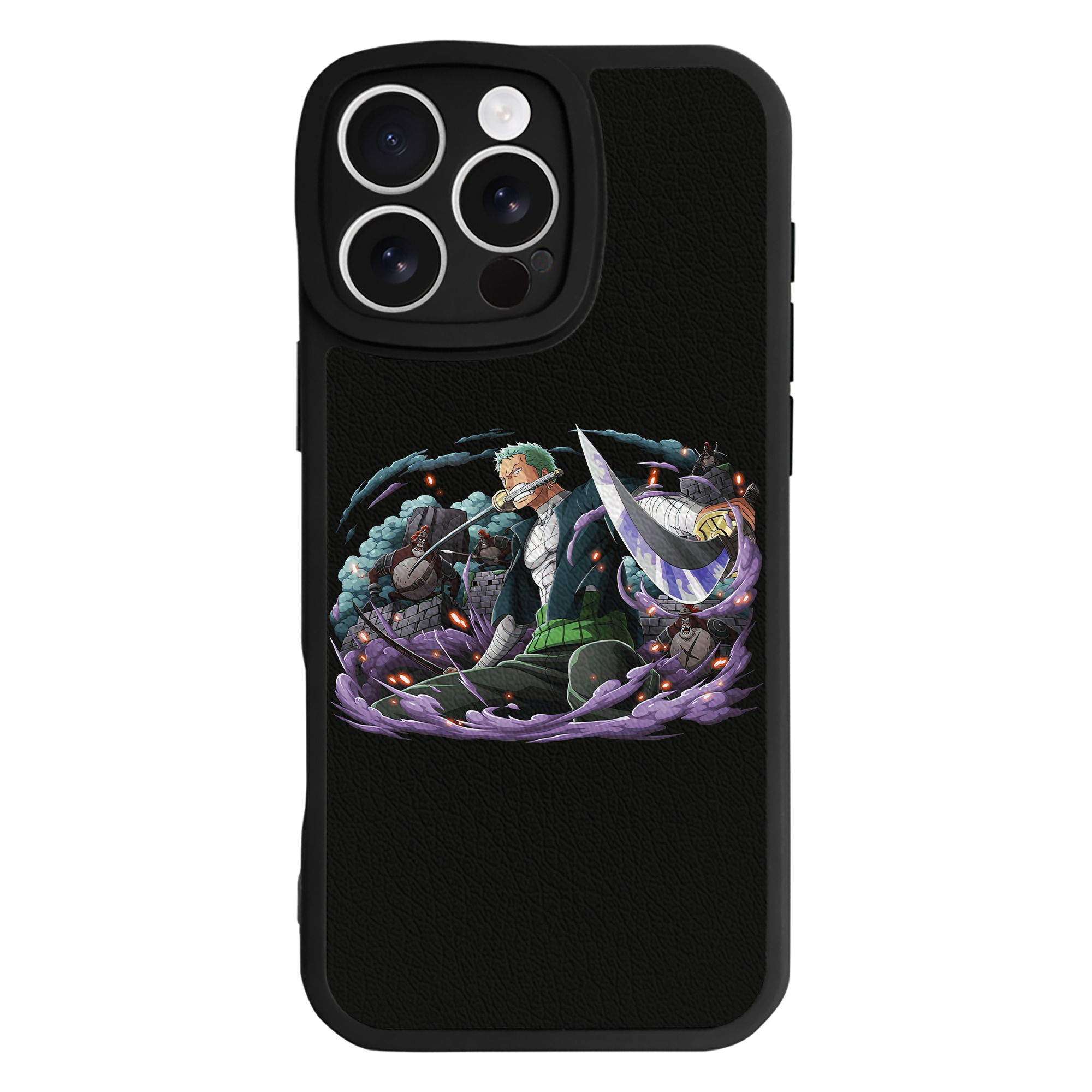 （画像用） ワンピース ロロノア・ゾロ ONE PIECE Roronoa Zoro 【iPhone 16シリーズ対応】シリコンスマホケース（レザー調） 材質：シリコン